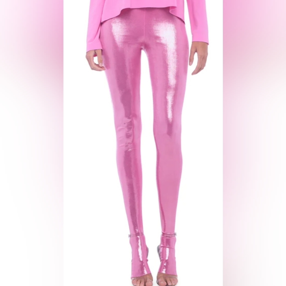 Norma Kamali Candy Pink Leggings with footies L